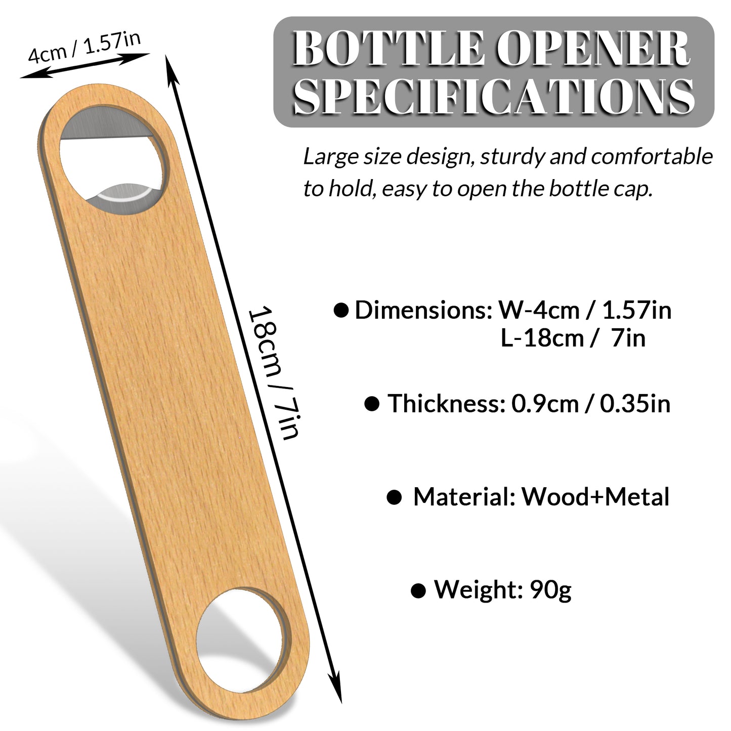 Custom Wooden Handle Bottle Opener