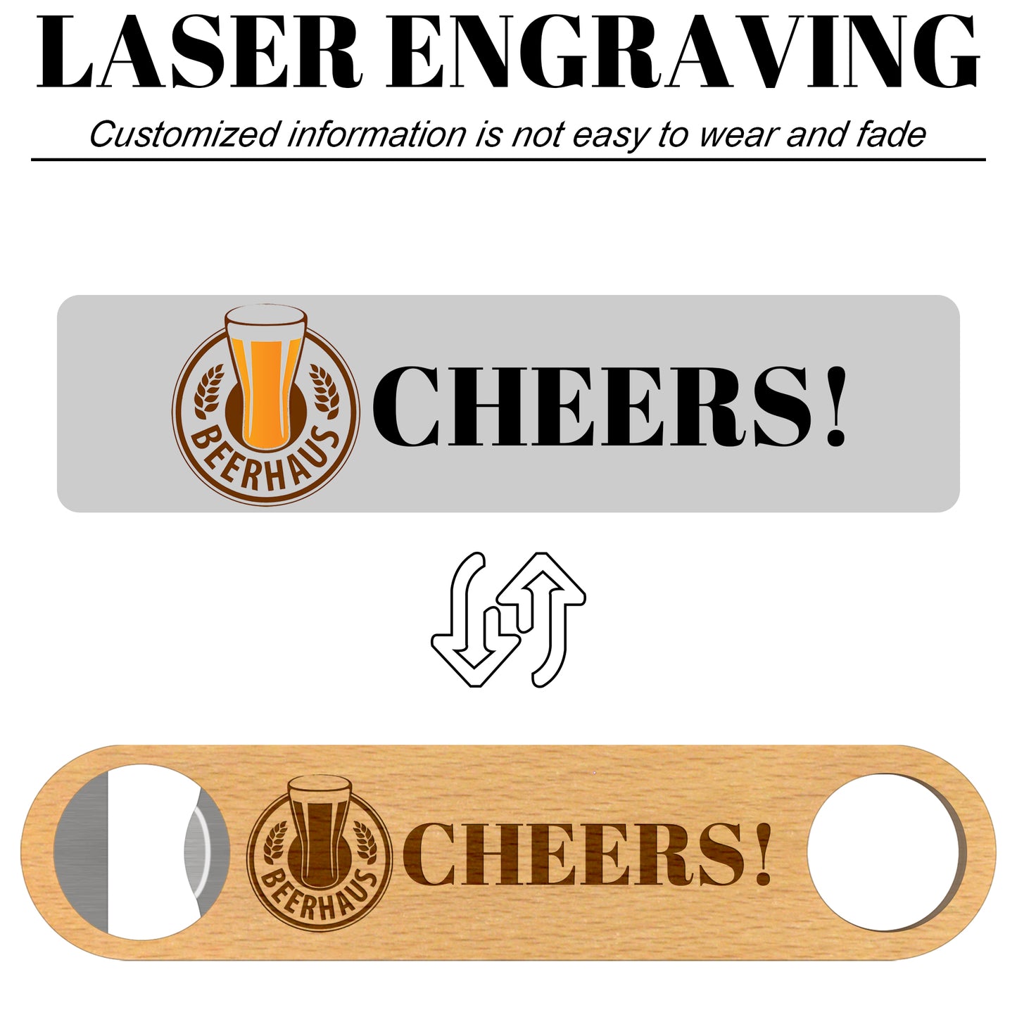 Custom Wooden Handle Bottle Opener