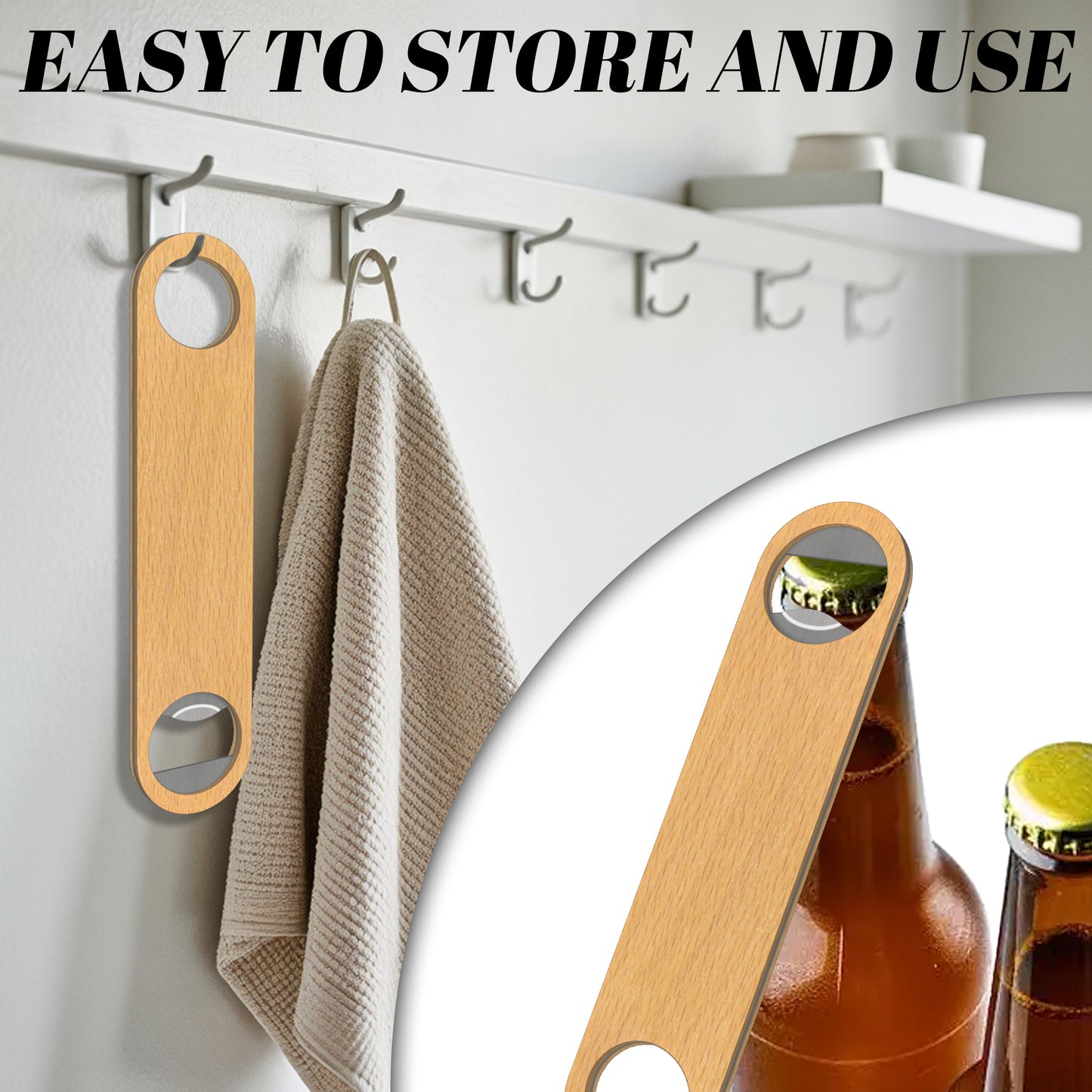 Custom Wooden Handle Bottle Opener