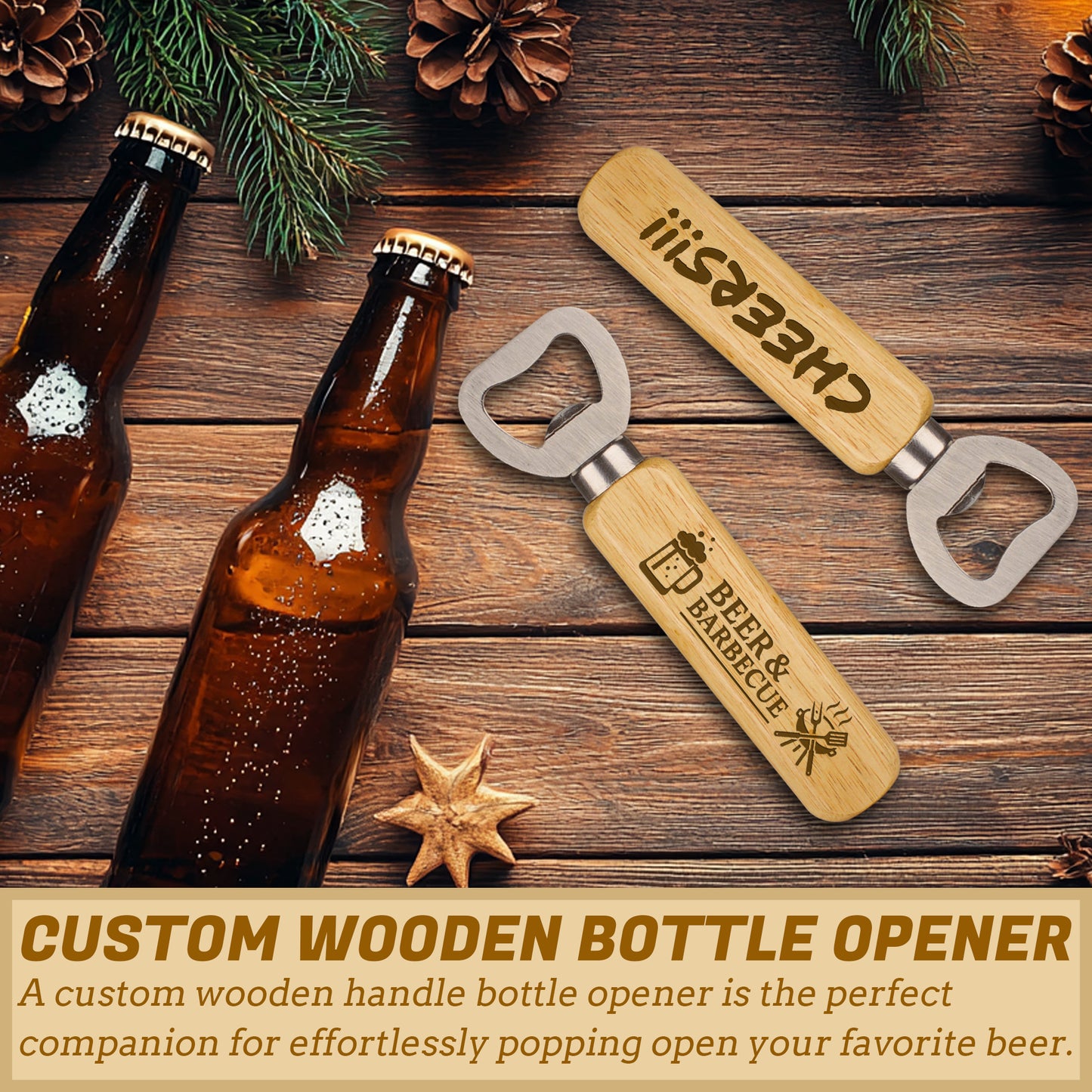 Custom Wood Bottle Opener
