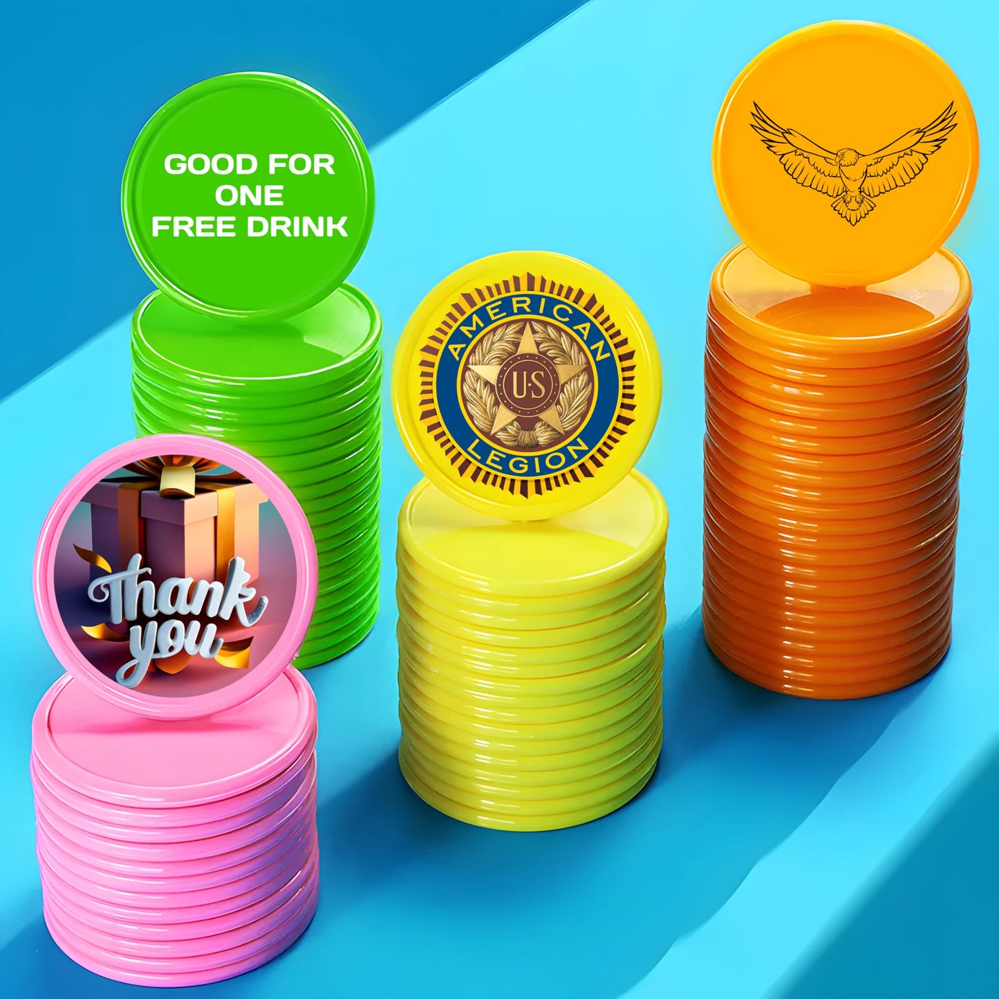 200 Custom Plastic Chips with Logo