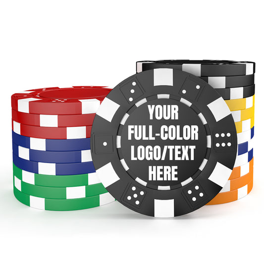 Custom Poker Chips - Dice Stripes