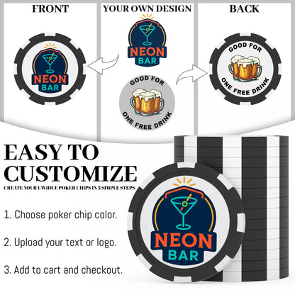 Custom Poker Chips-Personalized Logo, Photo, or Design