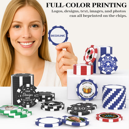 Custom Poker Chips-Personalized Logo, Photo, or Design